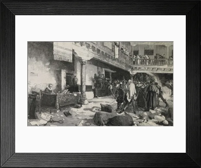 Framed Print : CERVANTES SAAVEDRA, Miguel de (1547-1616). 'Cervantes and his models'. Etching. AISA / Everett Collection**US SALES ONLY** Framed Print : CERVANTES SAAVEDRA, Miguel de (1547-1616). 'Cervantes and his models'. Etching. AISA / Everett Collection**US SALES ONLY**