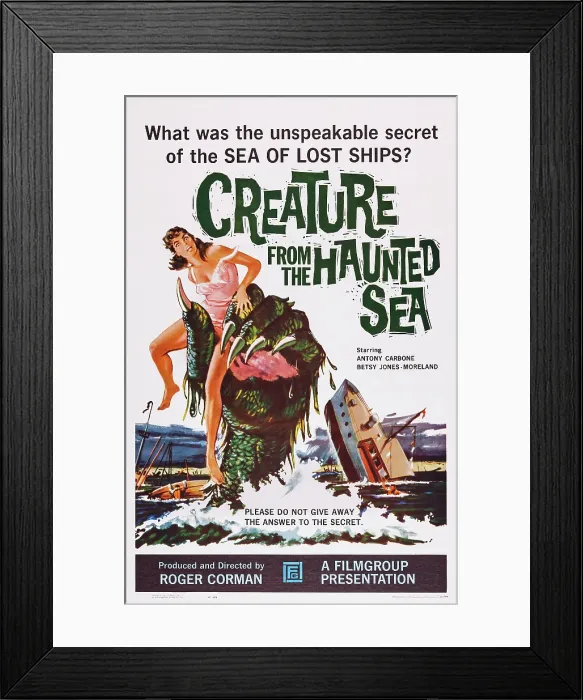 Framed Print : CREATURE FROM THE HAUNTED SEA, US poster art, 1961