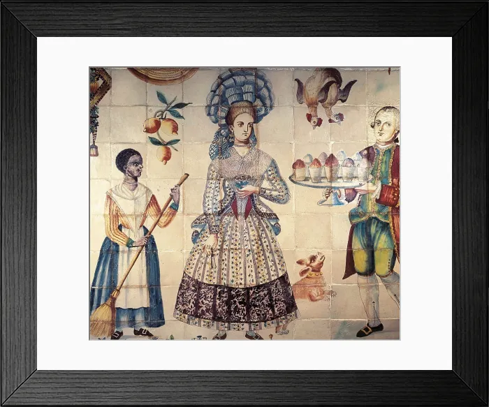 Framed Print : Kitchen tiles of ceramic from Valencia. Costumbrism. Ceramics. SPAIN. Madrid. National Museum of Decorative Arts. AISA / Everett Collection**US SALES ONLY**