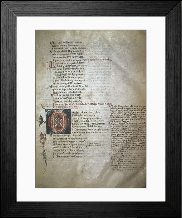 Framed Print : BOCCACCIO, Giovanni (1313-1375). Autographed manuscript from the poem 'Teseide'. AISA / Everett Collection**US SALES ONLY**