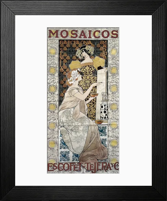 Framed Print : RIQUER, Alexandre de (1856-1920). Mosaics Escofet, Tejera and Co. 1902. Modernism. Engraving. SPAIN. Barcelona. National Art Museum of Catalonia