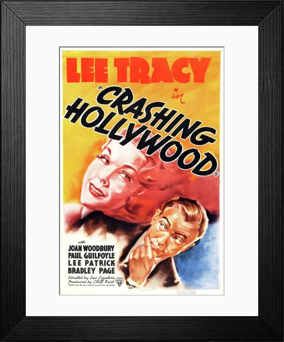 Framed Print : CRASHING HOLLYWOOD, US poster art, from left: Joan Woodbury, Lee Tracy, 1938 Framed Print : CRASHING HOLLYWOOD, US poster art, from left: Joan Woodbury, Lee Tracy, 1938