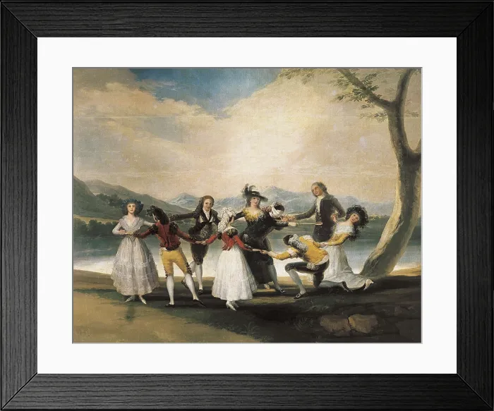 Framed Print : GOYA Y LUCIENTES, Francisco de (1746-1828). Blind Man's Buff. 1788-1789. Game also known as 'cucharn'