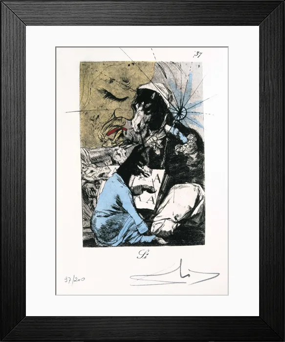 Framed Print : DALI, Salvador (1904-1989). Yes. 1973-1977. Etching. AISA / Everett Collection - Image has fine art copyright