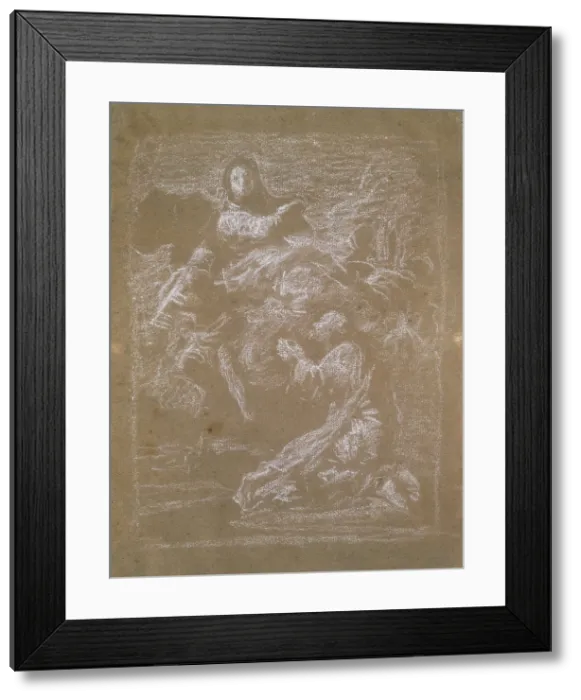 Framed Print : GOYA Y LUCIENTES, Francisco de (1746-1828). Apparition of the Virgin of the Pillar. 1780 - 1785