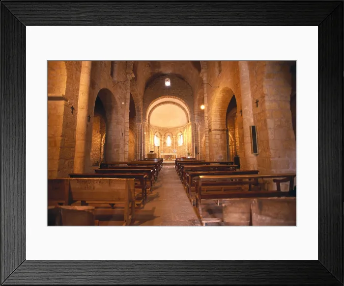 Framed Print : SPAIN. Sant Miquel de Fluvi. Monastery of Sant Miquel de Fluvi. Interior of the church (11th-12th c.). Romanesque art. AISA / Everett Collection**US SALES ONLY**