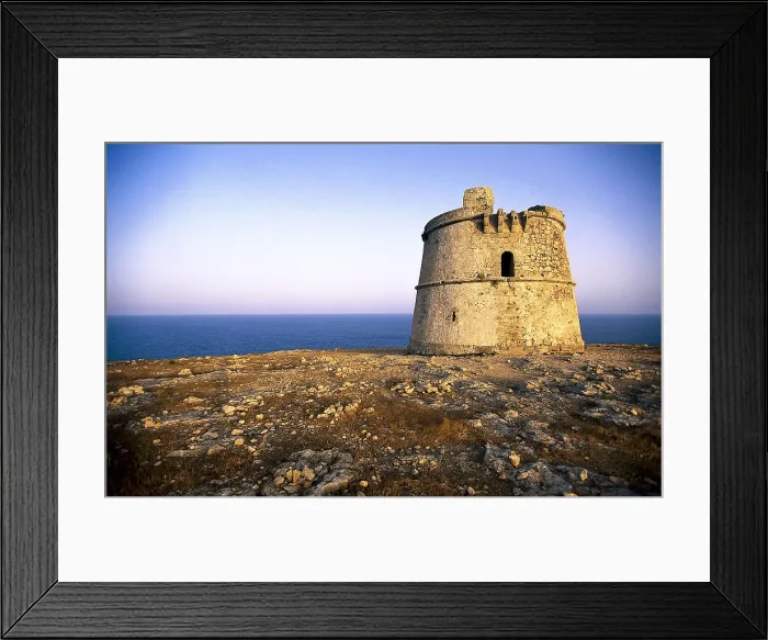 Framed Print : SPAIN. FORMENTERA. Cape Barbaria. Defensive tower 'des Cap' (18th c.). AISA / Everett Collection**US SALES ONLY** Framed Print : SPAIN. FORMENTERA. Cape Barbaria. Defensive tower 'des Cap' (18th c.). AISA / Everett Collection**US SALES ONLY**