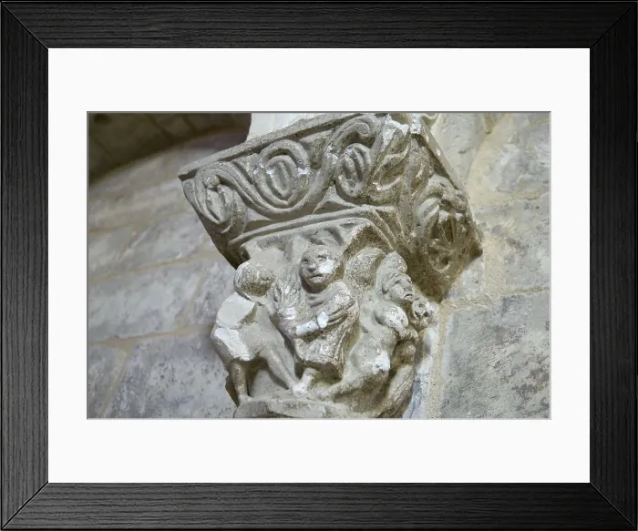 Framed Print : FRANCE. Lacommande. Church of Saint-Blaise (12th c.). Detail of a capital. Romanesque art. AISA / Everett Collection**US SALES ONLY** Framed Print : FRANCE. Lacommande. Church of Saint-Blaise (12th c.). Detail of a capital. Romanesque art. AISA / Everett Collection**US SALES ONLY**