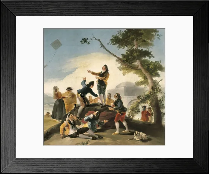 Framed Print : GOYA Y LUCIENTES, Francisco de (1746-1828). The Kite. 1778. Cartoon for tapestry