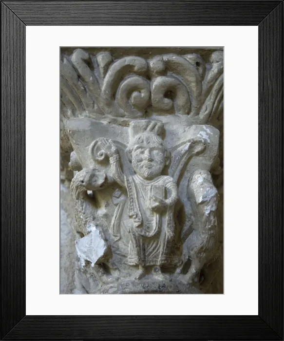Framed Print : FRANCE. Lacommande. Church of Saint-Blaise (12th c.). Detail of a capital. Romanesque art. AISA / Everett Collection**US SALES ONLY** Framed Print : FRANCE. Lacommande. Church of Saint-Blaise (12th c.). Detail of a capital. Romanesque art. AISA / Everett Collection**US SALES ONLY**