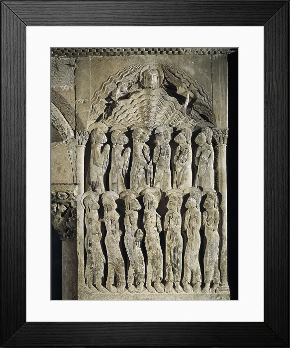 Framed Print : SANTO DOMINGO DE SILOS, Master of (12th century). The Pentecost. 12th c. SPAIN. Santo Domingo de Silos. Monastery of Santo Domingo (St. Dominic). Upper detail. Romanesque art Framed Print : SANTO DOMINGO DE SILOS, Master of (12th century). The Pentecost. 12th c. SPAIN. Santo Domingo de Silos. Monastery of Santo Domingo (St. Dominic). Upper detail. Romanesque art