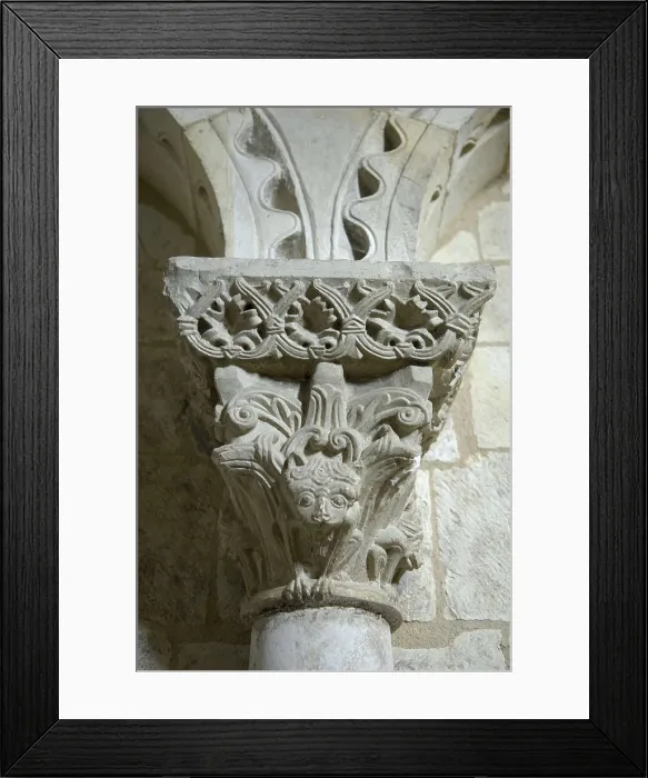 Framed Print : FRANCE. Lacommande. Church of Saint-Blaise (12th c.). Detail of a capital. Romanesque art. AISA / Everett Collection**US SALES ONLY** Framed Print : FRANCE. Lacommande. Church of Saint-Blaise (12th c.). Detail of a capital. Romanesque art. AISA / Everett Collection**US SALES ONLY**