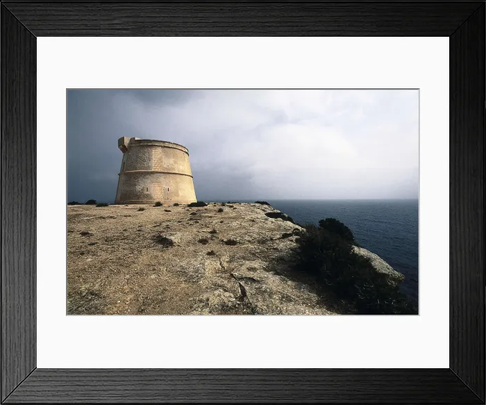 Framed Print : SPAIN. FORMENTERA. Punta Prima. Cliffs and erosion. Preserved area (ANEI). Northeast. Watching tower. AISA / Everett Collection**US SALES ONLY** Framed Print : SPAIN. FORMENTERA. Punta Prima. Cliffs and erosion. Preserved area (ANEI). Northeast. Watching tower. AISA / Everett Collection**US SALES ONLY**