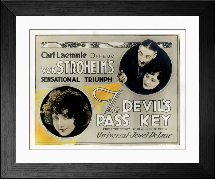 Framed Print : THE DEVIL'S PASSKEY, lobbycard, Mae Busch (left), 1920 Framed Print : THE DEVIL'S PASSKEY, lobbycard, Mae Busch (left), 1920
