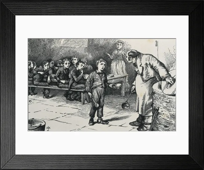Framed Print : DICKENS, Charles (1812-1870). Illustration of a scene from the novel 'Oliver Twist' or 'The Parish Boy's Progress' by Charles Dickens. Engraving Framed Print : DICKENS, Charles (1812-1870). Illustration of a scene from the novel 'Oliver Twist' or 'The Parish Boy's Progress' by Charles Dickens. Engraving