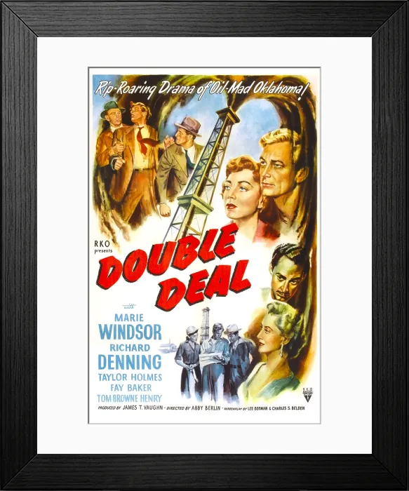 Framed Print : DOUBLE DEAL, US poster, middle right from left: Marie Windsor, Richard Denning, James Griffith, Fay Baker, 1950
