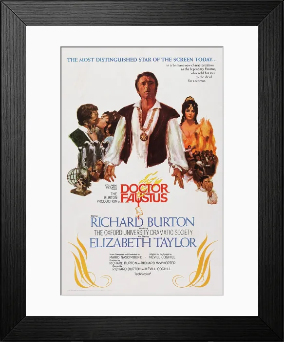 Framed Print : DOCTOR FAUSTUS, US poster, Richard Burton (center), Elizabeth Taylor (right), 1967 Framed Print : DOCTOR FAUSTUS, US poster, Richard Burton (center), Elizabeth Taylor (right), 1967