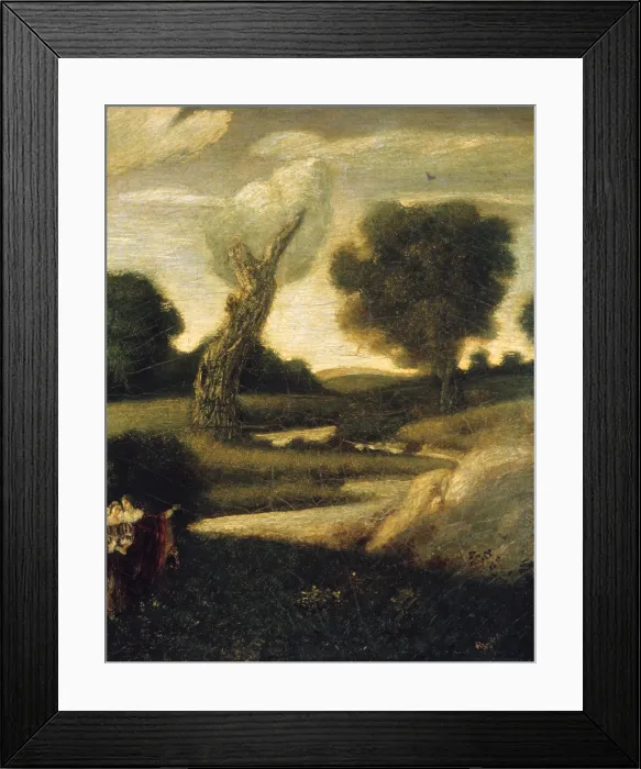 Framed Print : THE FOREST OF ARDEN, by Albert Pinkham Ryder, 1888-1908, American painting, oil on canvas