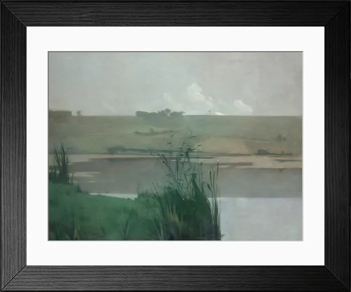 Framed Print : ARQUES-LA-BATAILLE, by John Henry Twachtman, 1885, American painting, oil on canvas. This large studio landscape is based on a preliminary oil study made at the scene Framed Print : ARQUES-LA-BATAILLE, by John Henry Twachtman, 1885, American painting, oil on canvas. This large studio landscape is based on a preliminary oil study made at the scene