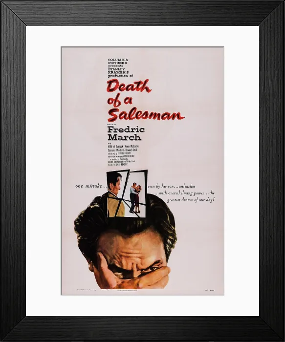 Framed Print : DEATH OF A SALESMAN, US poster, Fredric March, 1951