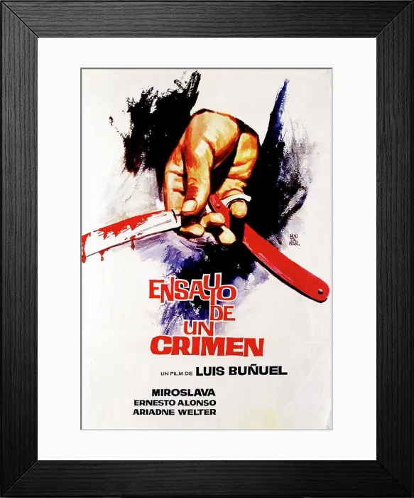 Framed Print : THE CRIMINAL LIFE OF ARCHIBALDO DE LA CRUZ, (aka ENSAYO DE UN CRIMEN), Spanish language poster, 1955 Framed Print : THE CRIMINAL LIFE OF ARCHIBALDO DE LA CRUZ, (aka ENSAYO DE UN CRIMEN), Spanish language poster, 1955
