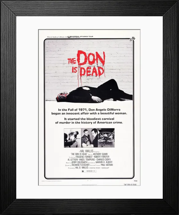 Framed Print : THE DON IS DEAD, US poster, Anthony Quinn (top), 1973 Framed Print : THE DON IS DEAD, US poster, Anthony Quinn (top), 1973