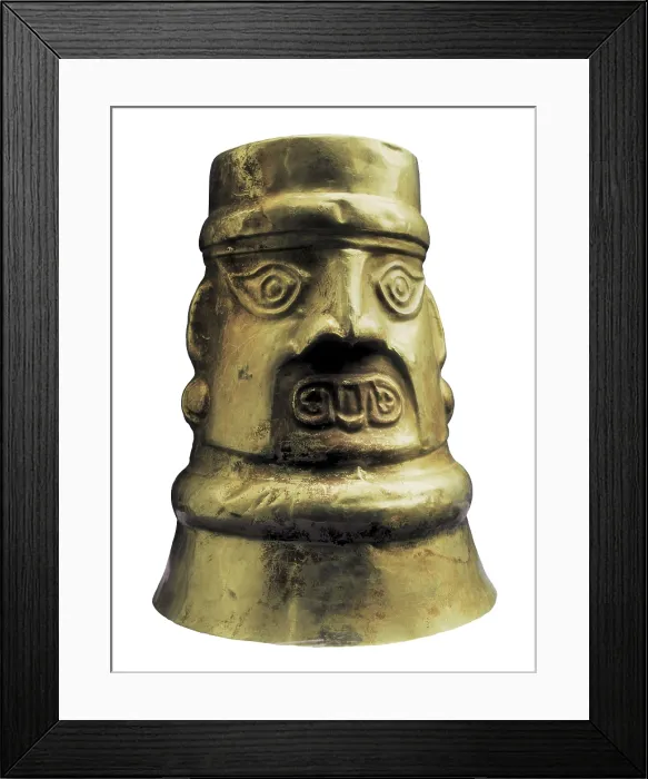 Framed Print : Gold Ceremonial Vase. 12th-14th c. Chimu art. Jewelry. PERU. Lima. Peruvian Gold Museum. AISA / Everett Collection**US SALES ONLY**