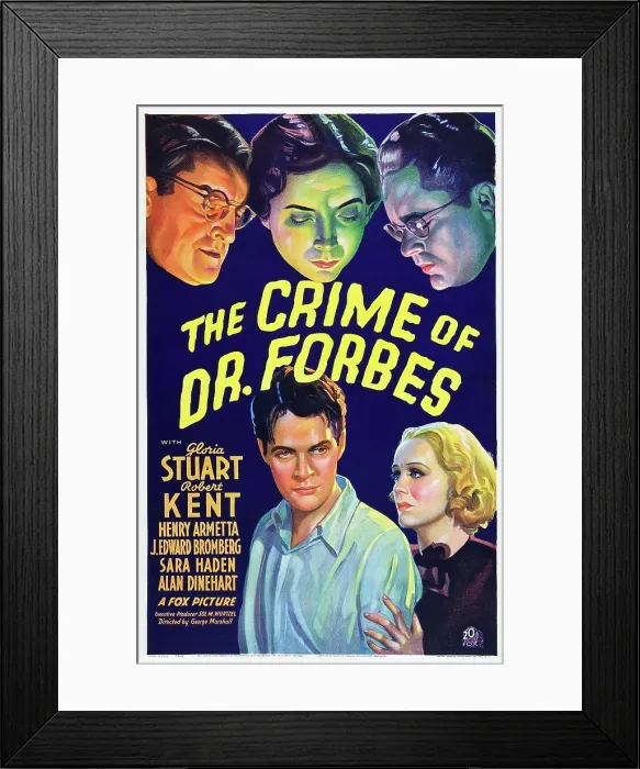 Framed Print : THE CRIME OF DR. FORBES, Robert Kent, Gloria Stuart, 1936. TM and Copyright 20th Century Fox Film Corp. All rights reserved, Courtesy: Everett Collection