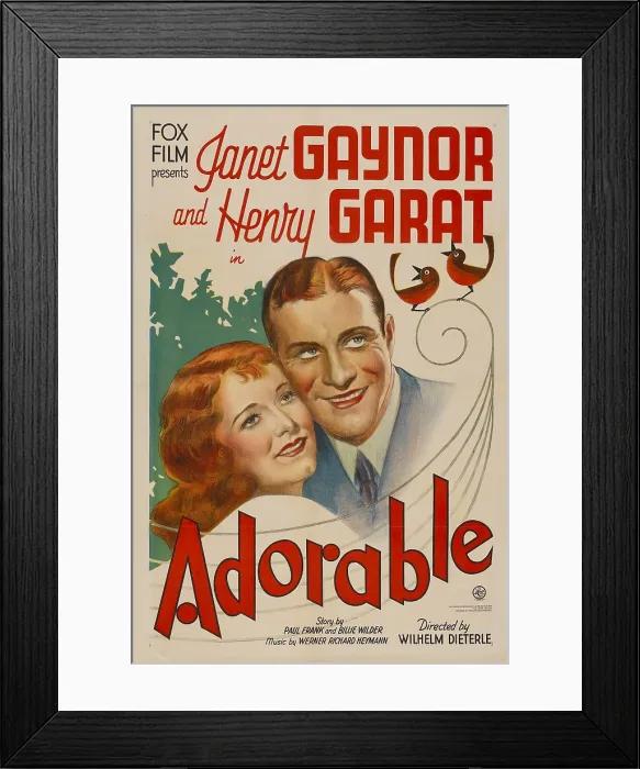 Framed Print : ADORABLE, from left: Janet Gaynor, Henri Garat, 1933, TM and Copyright 20th Century Fox Film Corp. All rights reserved. / courtesy Everett Collection Framed Print : ADORABLE, from left: Janet Gaynor, Henri Garat, 1933, TM and Copyright 20th Century Fox Film Corp. All rights reserved. / courtesy Everett Collection