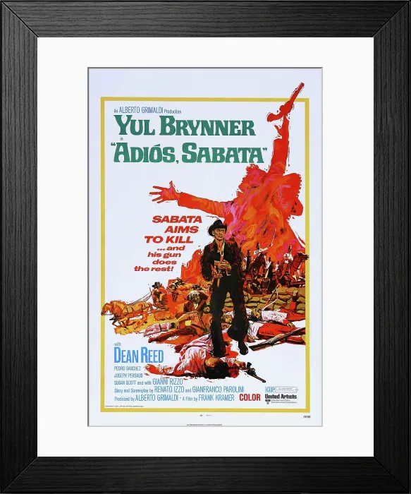 Framed Print : ADIOS SABATA, (aka INDIO BLACK, SAI CHE TI DICO: SEI UN GRAN FIGLIO), US poster, Yul Brynner, 1970