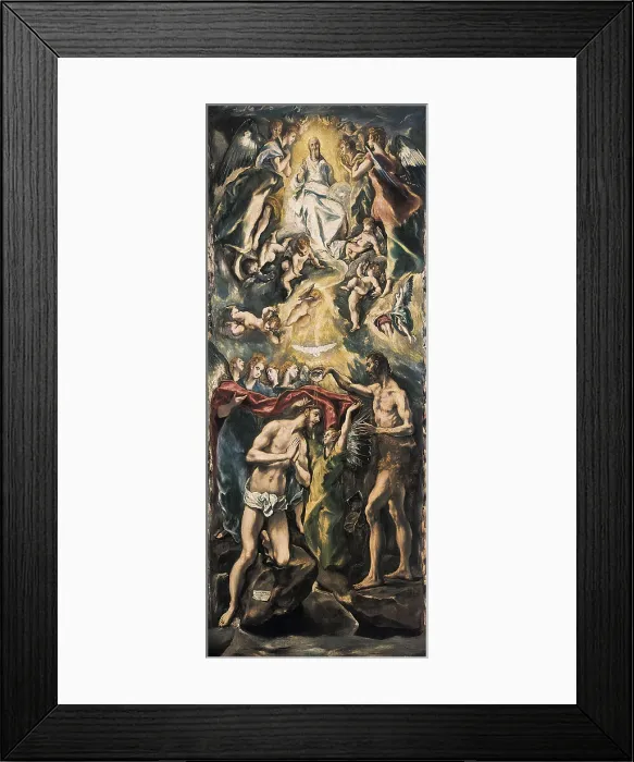 Framed Print : Greco, Domnikos Theotokpoulos, called El (1541-1614). Baptism of Christ. 1597. Mannerism art. Oil on canvas. SPAIN. Madrid. Prado Museum. AISA / Everett Collection**US SALES ONLY** Framed Print : Greco, Domnikos Theotokpoulos, called El (1541-1614). Baptism of Christ. 1597. Mannerism art. Oil on canvas. SPAIN. Madrid. Prado Museum. AISA / Everett Collection**US SALES ONLY**