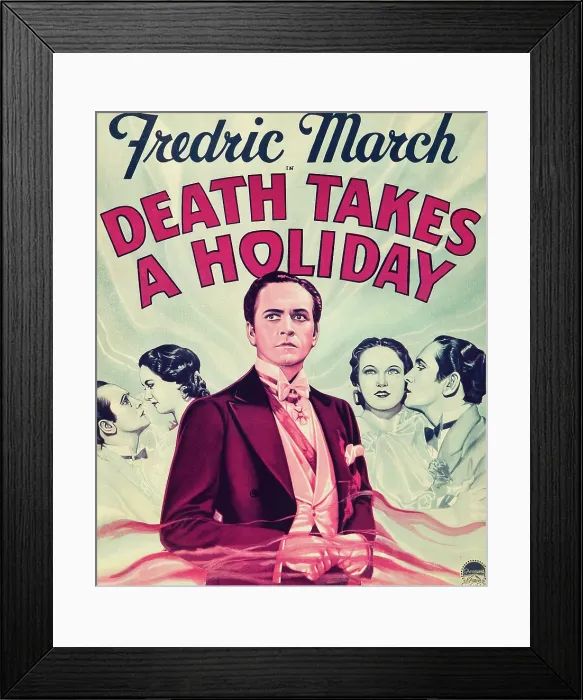 Framed Print : DEATH TAKES A HOLIDAY, center: Fredric March on window card, 1934