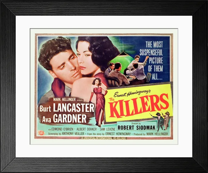 Framed Print : THE KILLERS, Burt Lancaster, Ava Gardner, 1946