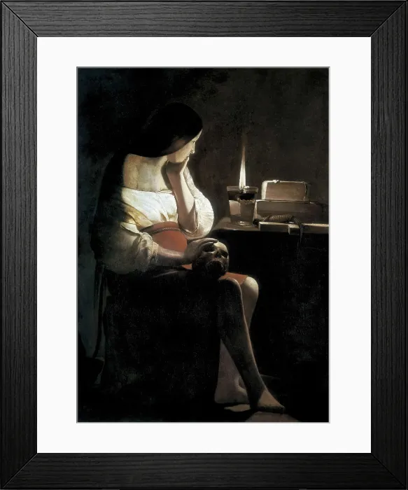 Framed Print : LA TOUR, Georges de (1593-1652). Mary Magdalene with a Night-light, or The Terff Magdalene (La Madeleine a la veilleuse). 1st half 17th c. Oil on canvas. FRANCE. Paris Framed Print : LA TOUR, Georges de (1593-1652). Mary Magdalene with a Night-light, or The Terff Magdalene (La Madeleine a la veilleuse). 1st half 17th c. Oil on canvas. FRANCE. Paris