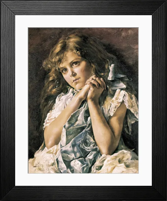 Framed Print : GODOY y CASTRO, Federico (1870-1939). Girl Praying. 1890. Oil on canvas. SPAIN. Cdiz. Cadiz Provincial Museum. AISA / Everett Collection - Image has fine art copyright Framed Print : GODOY y CASTRO, Federico (1870-1939). Girl Praying. 1890. Oil on canvas. SPAIN. Cdiz. Cadiz Provincial Museum. AISA / Everett Collection - Image has fine art copyright
