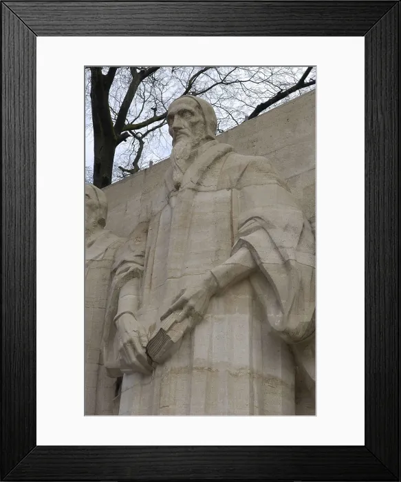 Framed Print : CALVIN, John (1509-1564). Reformation Wall. Sculpture. SWITZERLAND. GENVE. Geneva. AISA / Everett Collection**US SALES ONLY**