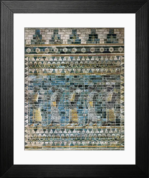 Framed Print : Frieze of archers of the Persian King's guard. 7th c. BC. Persian art. Achaemenid period. Ceramics. FRANCE. Paris. Louvre Museum. Proc: IRAN. Susa. Palace of Darius the Great