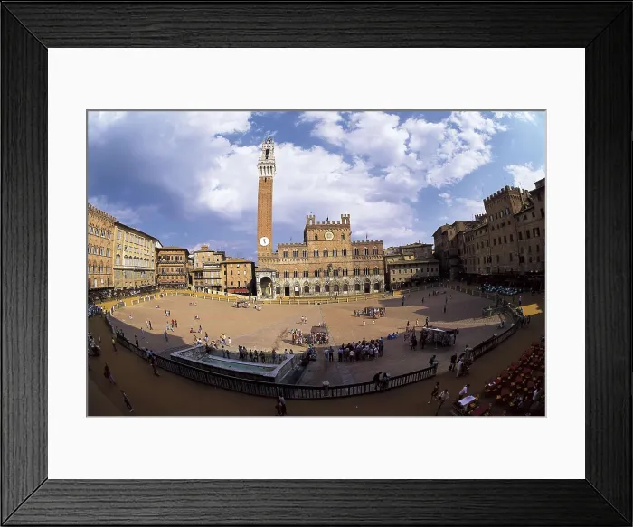 Framed Print : ITALY. TUSCANY. SIENA. Siena. Piazza del Campo and Mangia Tower. AISA / Everett Collection**US SALES ONLY**
