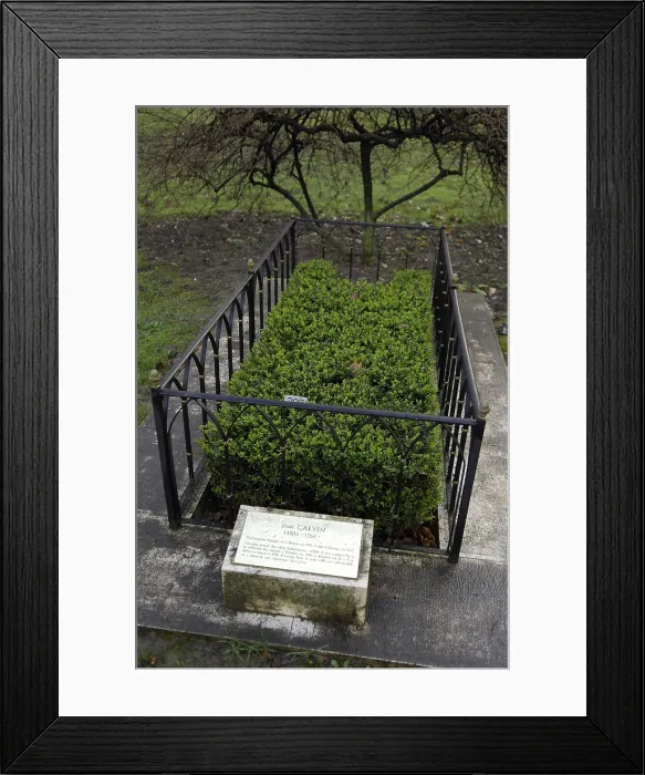 Framed Print : SWITZERLAND. Geneva. John Calvin's tomb, in the cemetery of Plainpalais. AISA / Everett Collection**US SALES ONLY**