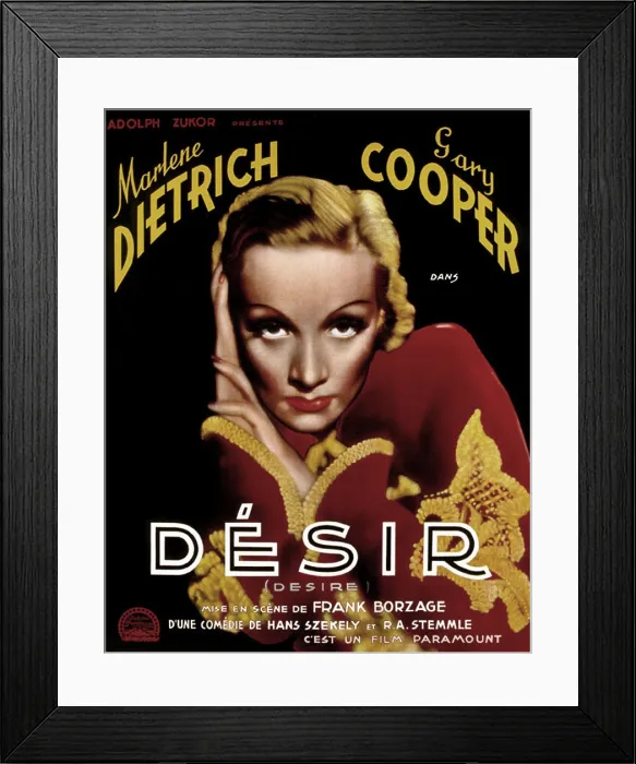 Framed Print : DESIRE, Marlene Dietrich, 1936