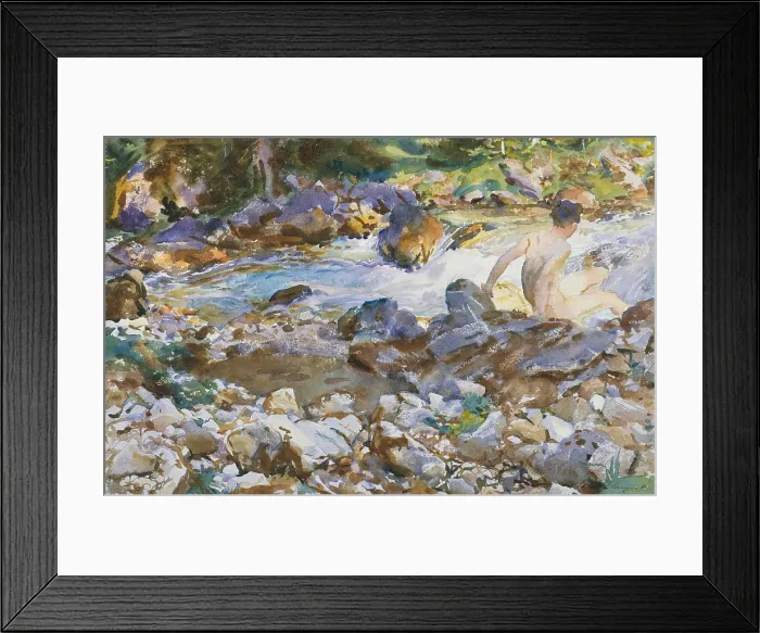 Framed Print : MOUNTAIN STREAM, by John Singer Sargent, 1912-14, American watercolor painting