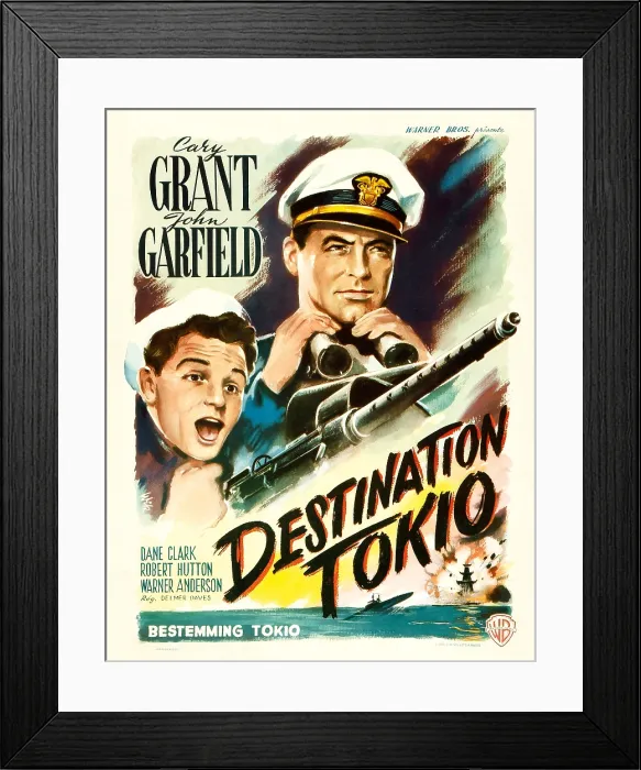Framed Print : DESTINATION TOKIO, from left: John Garfield, Cary Grant, 1943