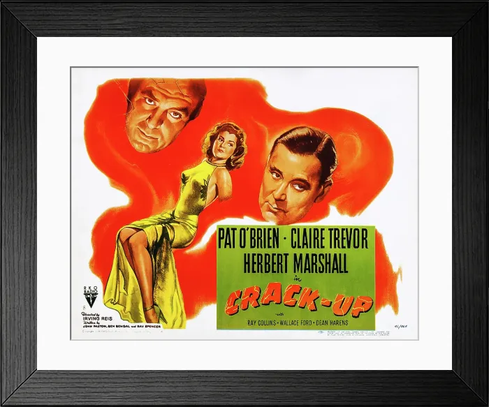 Framed Print : CRACK-UP, Pat O'Brien, Claire Trevor, Herbert Marshall on poster art, 1946 Framed Print : CRACK-UP, Pat O'Brien, Claire Trevor, Herbert Marshall on poster art, 1946
