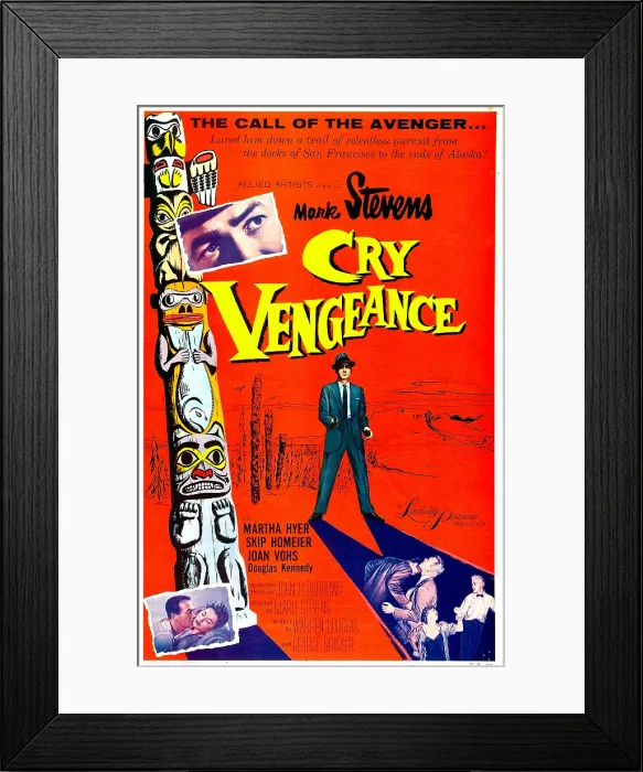 Framed Print : CRY VENGEANCE, US poster, Mark Stevens (center), 1954 Framed Print : CRY VENGEANCE, US poster, Mark Stevens (center), 1954