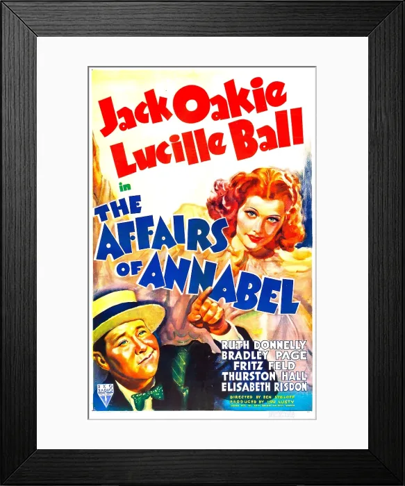 Framed Print : THE AFFAIRS OF ANNABEL, US poster, from left: Jack Oakie, Lucille Ball, 1938 Framed Print : THE AFFAIRS OF ANNABEL, US poster, from left: Jack Oakie, Lucille Ball, 1938