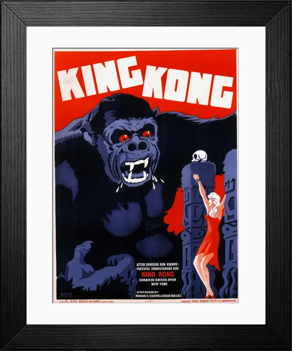 Framed Print : King Kong, Danish poster art, 1933