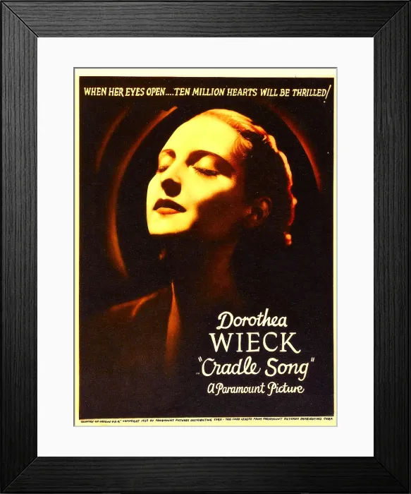Framed Print : CRADLE SONG, Dorothea Wieck on midget window card, 1933