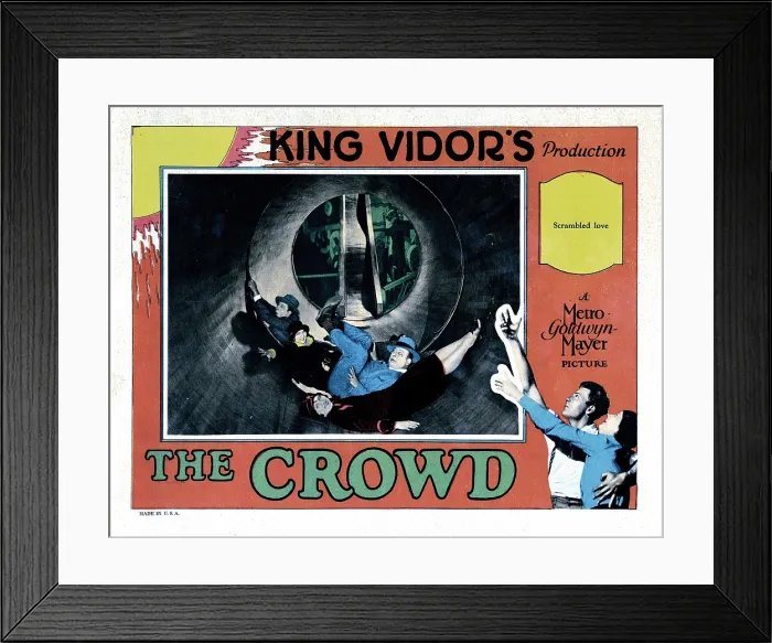 Framed Print : THE CROWD, US lobbycard, (right) James Murray, Eleanor Boardman, 1928 Framed Print : THE CROWD, US lobbycard, (right) James Murray, Eleanor Boardman, 1928