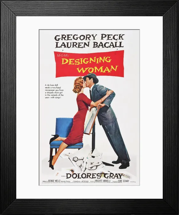 Framed Print : DESIGNING WOMAN, US poster art, from left: Lauren Bacall, Gregory Peck, 1957 Framed Print : DESIGNING WOMAN, US poster art, from left: Lauren Bacall, Gregory Peck, 1957