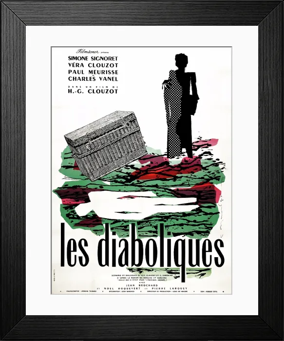 Framed Print : DIABOLIQUE, (aka LES DIABOLIQUES), Dutch poster, 1955 Framed Print : DIABOLIQUE, (aka LES DIABOLIQUES), Dutch poster, 1955